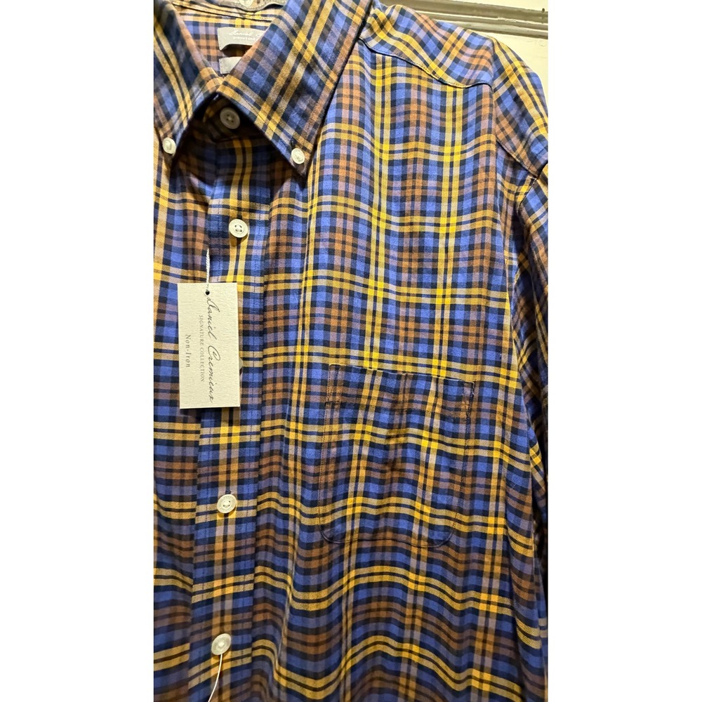 Daniel Cremieux Signature Collection Plaid Shirt Mens XXL Blue Gold Non-Iron NEW - Picture 15 of 15